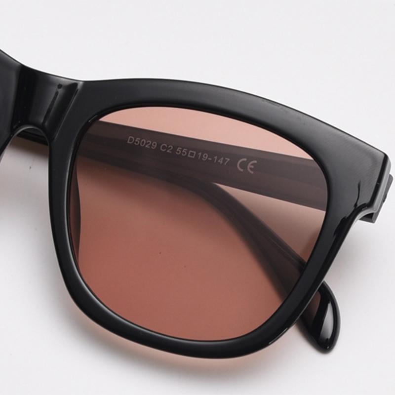 Oversized Frame Sunglasses Black Orange Lens Vintage Rectangular Sunglasses for Women Men