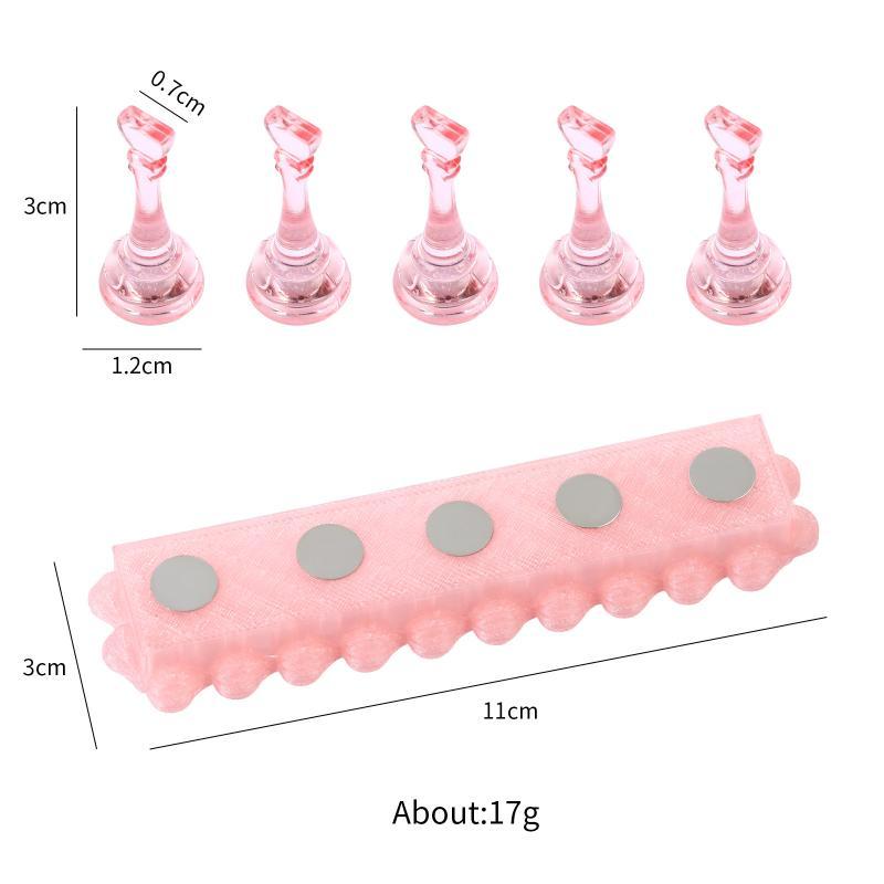 6Pcs/Set Nail Holder Aurora Nail Stand For Painting Magnetic Press On Nail Tech Must Haves Practice Acrylic Nail Art Display