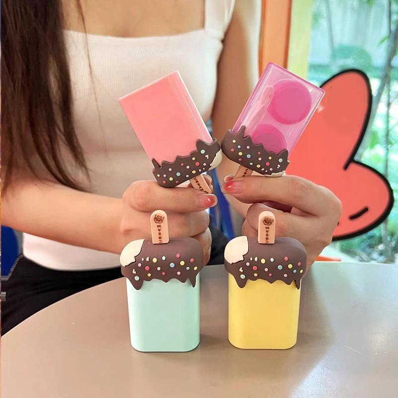 Contact Lens Case Ice Cream Style Container Set Portable Contact Lens Box For Women Travel Contact Lenses Case