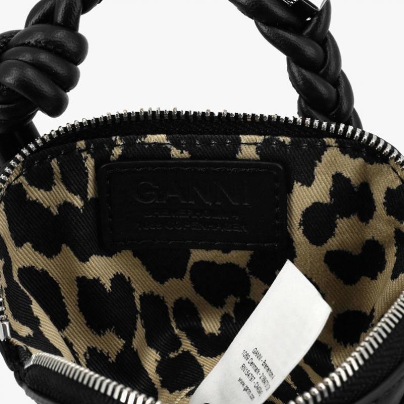 Ganni Animal Graphic Logo Bow Nano Tote Bag A6891 099