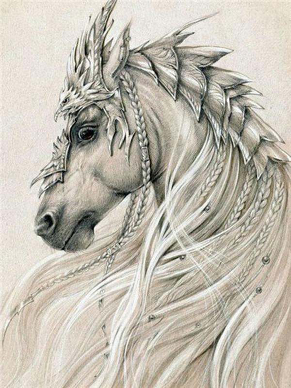 DIY Diamond Painting Animal Cross Stitch Full Round Drill  Steed Painting Embroidery Craft Home Decoration