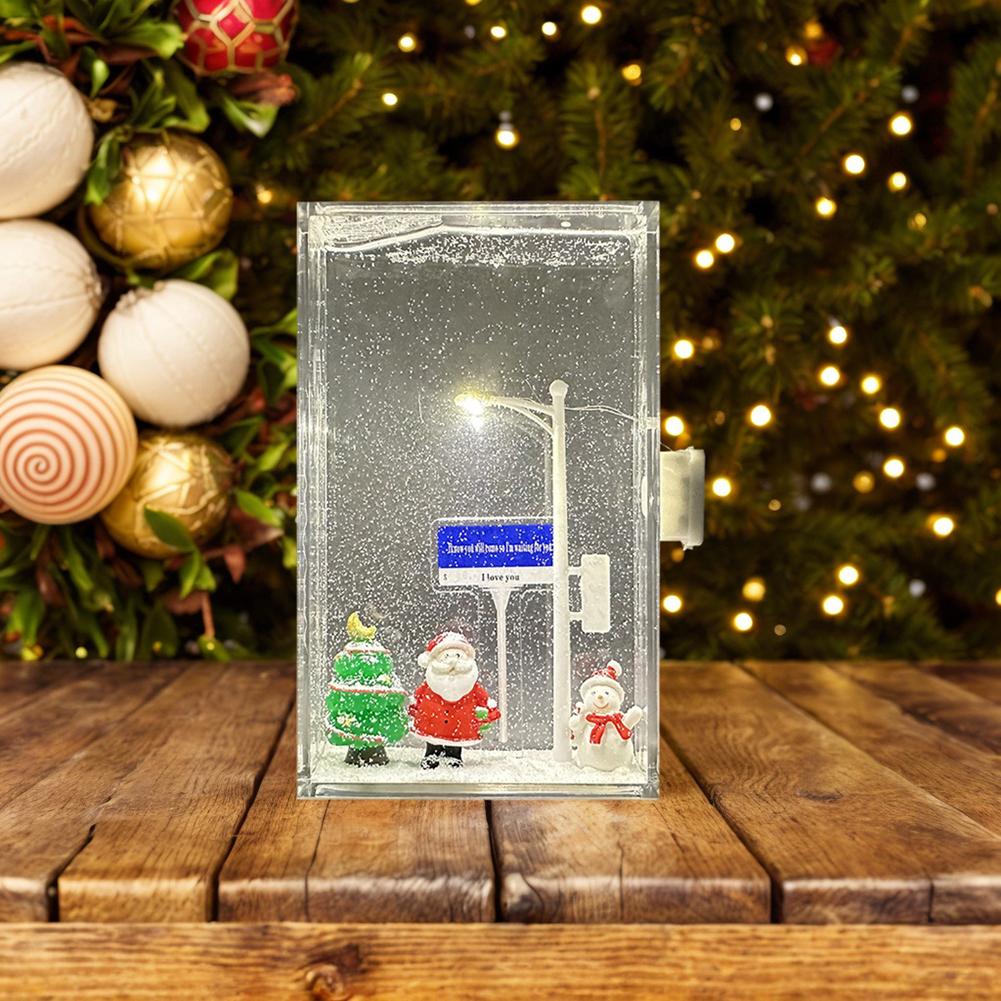 Snow Scene Street Light Flowing Hemp Night Light Snowy Night Simulation Handmade DIY Material Package Christmas Gift Toys
