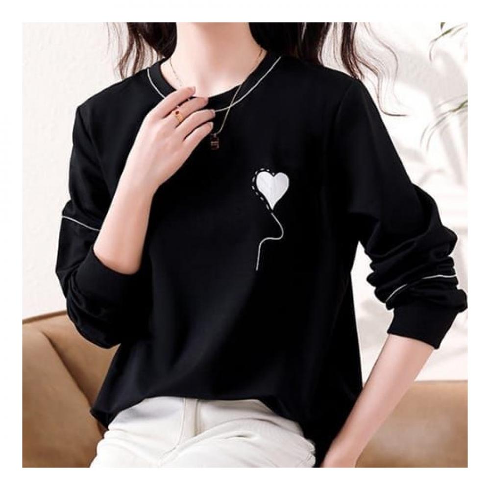Navava Unisex Vintage Heart Point Round Neck Long Sleeve Sweatshirt Nt1294