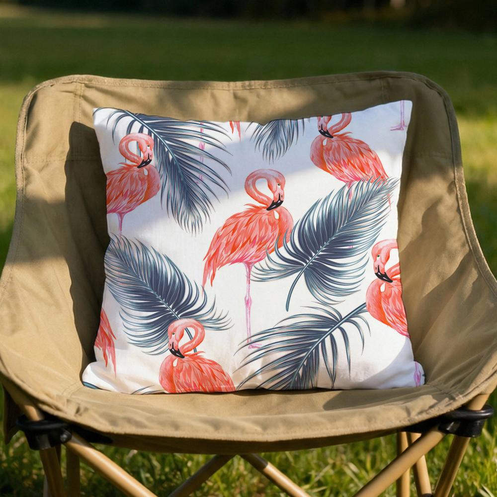 Tropical forest flamingos Cushion Cover Soft Reversible  Durable Pillow Cover  MultiScene Use for Home  Car Daily Comfort