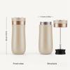 Portable French Press Travel Mug 320ml 11oz Stainless Steel Double Wall Insulated Coffee Maker for Ground Coffee and