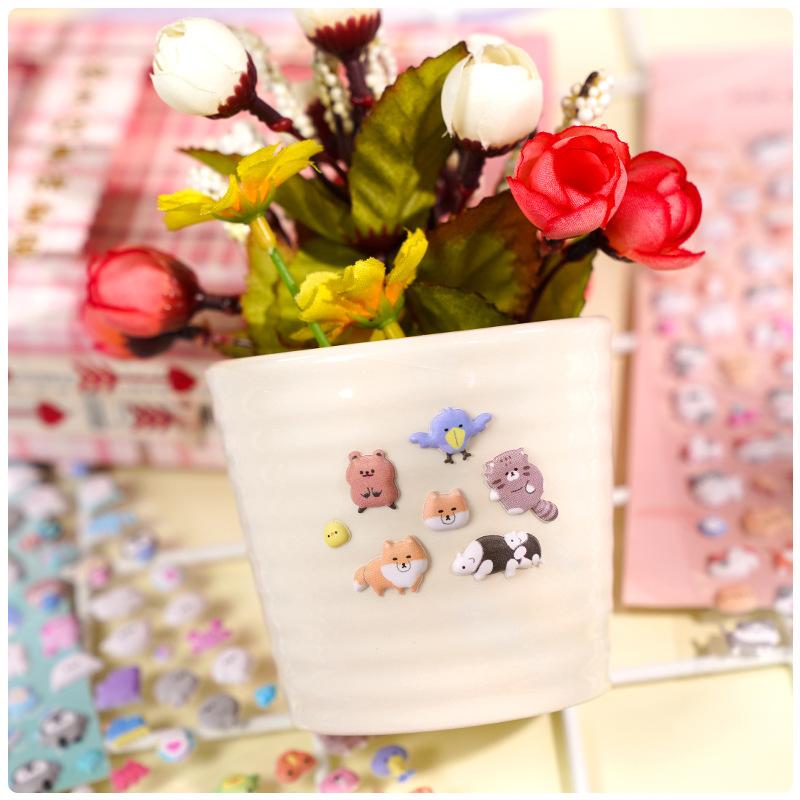 3D Mini Cute Animal Stickers Japanese Food Doll Style Puffy Decals for Kids DIY Craft Reward Phone Laptop Album Decor