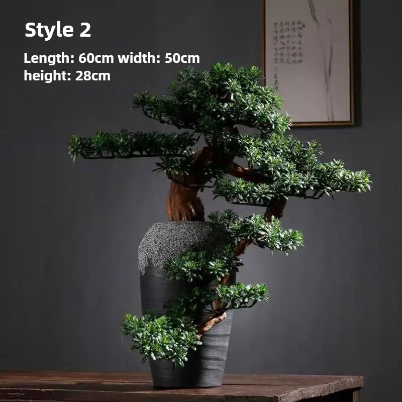 Artificial Cliff Cypress Welcome Pine Bonsai Plant Office Green Plant False Tree Decoration Hotel Soft Installation Landscape