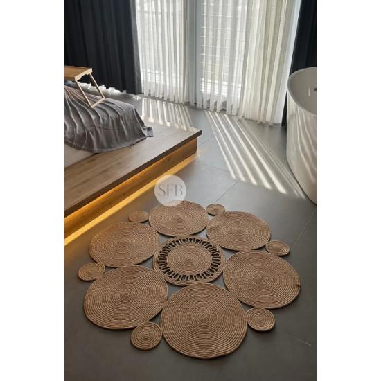 Covor din iută 100% reală, preș, covor de bucătărie, covoraș de baie, covor, covor, covor pentru sufragerie, covoraș pentru balcon