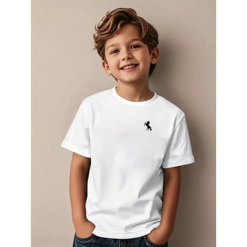 Summer short sleeved shirt with cute cartoon print T-shirt, children's casual T-shirt, women's baby T-shirt, men's baby T-shirt