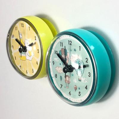Mini Sucker Wall Clock Bathroom Anti-Fog Waterproof 7cm Kitchen Toilet Small Quartz Table Clock