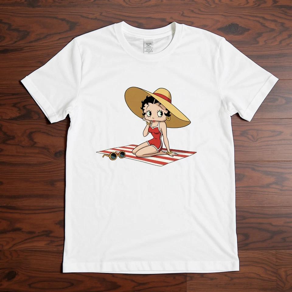 Betty Boop Beach T-Shirt | Vintage Cartoon Summer Tee | Women's Graphic Shirt 2