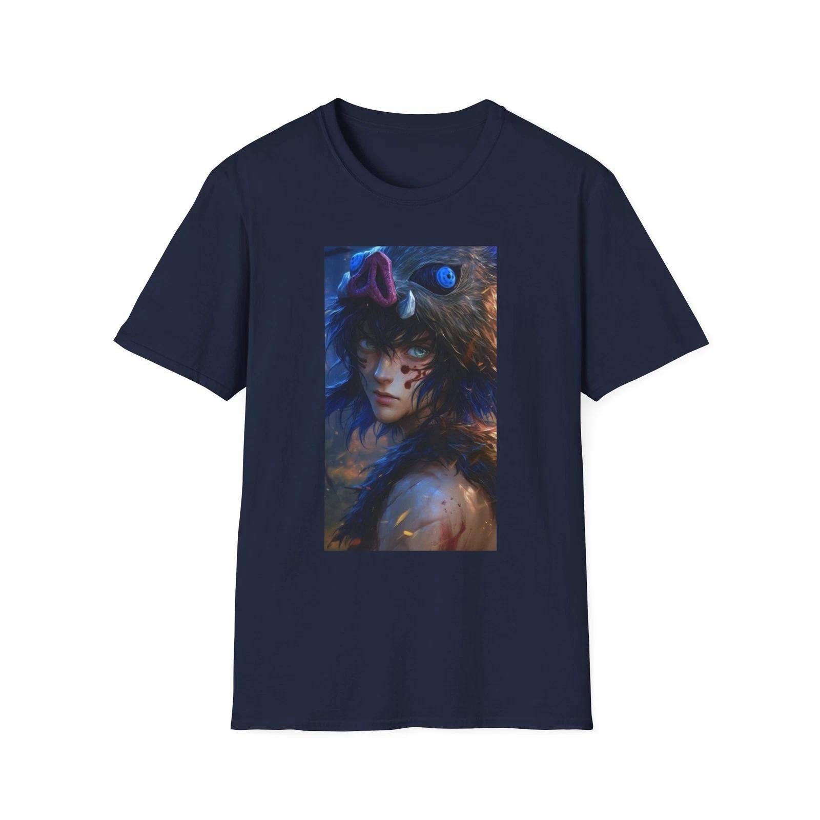 Anime Soft T-Shirt, Inozuke Hashibira Reslistic 2, Unisex JL Anime Front Printed 140