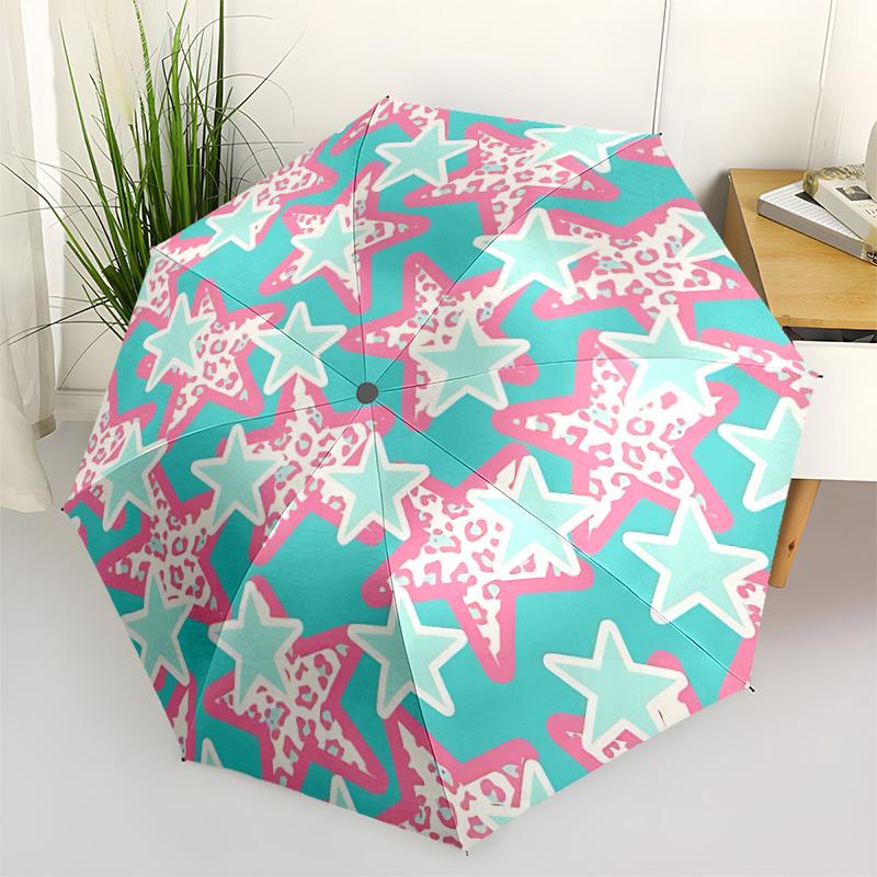 

1pc Starburst Pattern Open/Close Folding Umbrella, All- Portable Umbrella for & Men, Stylish Accessory (Holiday Gift) 8-Rib yy251213103