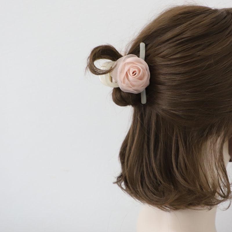 Rose Fairy Hair Clip: Medium Summer Shark Clip for Elegant Hair Styling