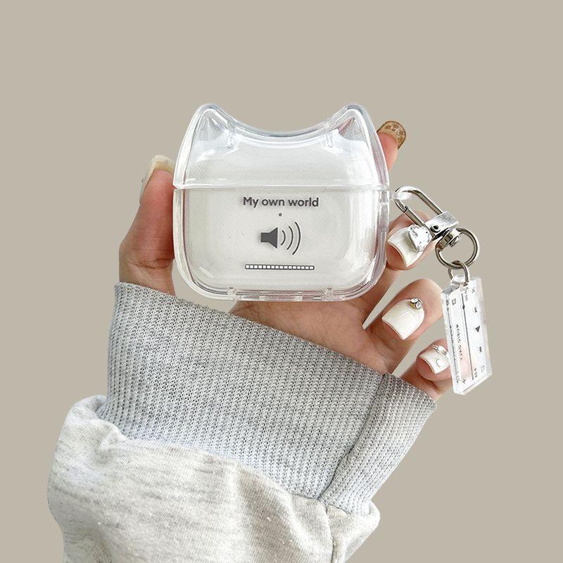 

Cat Head Shell 3 Generation Silicone Transparent Pro Creative Men and Women Second Generation Set All-Inclusive Drop-Resistant New Arrival Soft Apple Airpods Pro Volume + music pendant