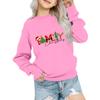 Kids' Fashion Loose-Fit Casual Long-Sleeve Christmas Print Oversized Crewneck Sweatshirt