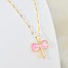 Bow Necklace Women'S Light Luxury Simple Magic Stone Pendant