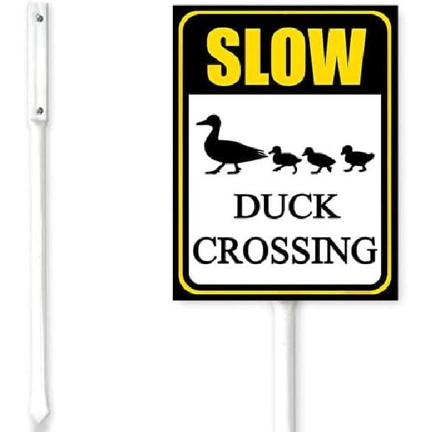 Bidesign (8X12) IN Slow Down Cat Crossing Yard Sign With Stake Warning Slow Lawn Sign Stand For Traffic Rustproof Aluminum For Home Street