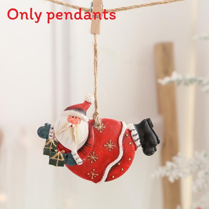 Christmas Holiday Tree Ornaments With Resin Santas Snowmen And Classic Festive Figures