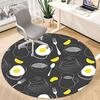 1pc Egg Foods Office Round Rug, Non-slip, Soft and Durable Office Rug for Interior Decoration, Perfect for Office, Beautiful Decoration yy260323082