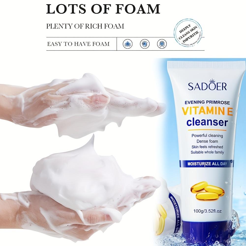 1pc SADOE Evening Primrose & Vitamin E Gentle Exfoliating Cleanser with Glycerin & Allantoin | Evening Skincare Routine | Cleanser for Acne