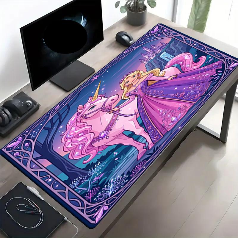 Barbie Print Mouse Pad, Anti‑Slip Desktop keyboard Mat, for PC Laptop Gaming Working Daily Use, Cool Festival Surprise Gift