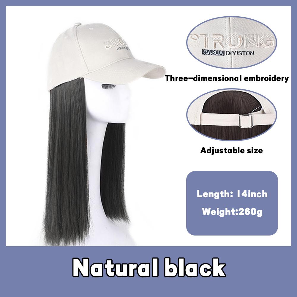 

Длинный модный парик, шляпа, длинные прямые волосы, невидимая утиная шапка, парик, женская новая бейсболка со шляпой, парик