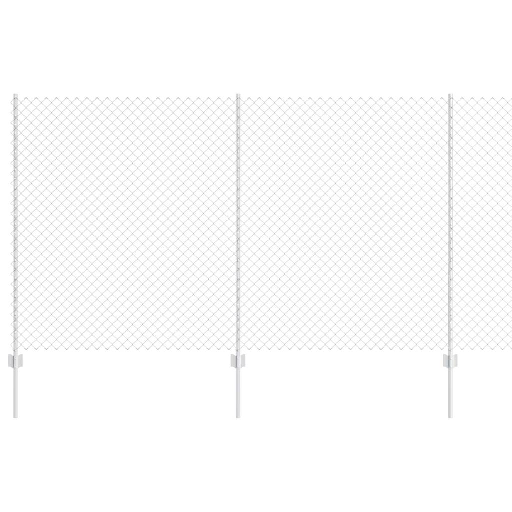 Chain Link Fence with Posts 10 x 1.4 m (W x H) Hot Dip Galvanized Steel
