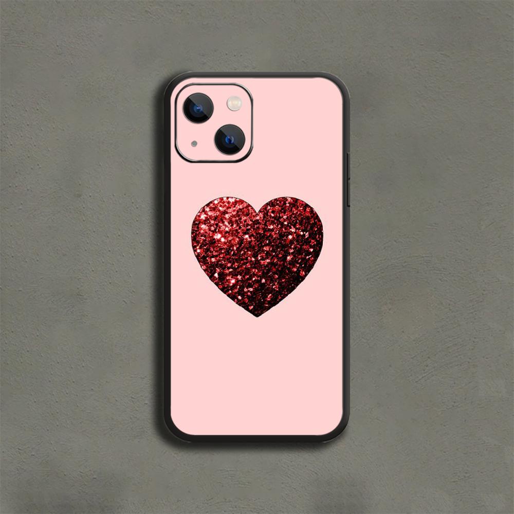 Gold Pink Glitter Heart Phone Case For iPhone Samsung Galaxy Redmi Xiaomi Oppo OnePlus Note S A 7 8 9 10 11 12 13 14 20 21 22 23 53 54 Pro Max Ultra