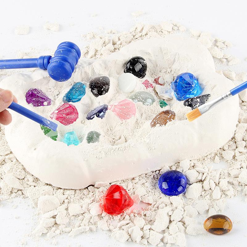 Știință Și Educație Educație, Educație, Arheologie, Excavații de Fosile, Pietre Prețioase, Jucării cu Comori DIY Gips cu Ciocănit Cutie Oarbă, Săpat Cristale