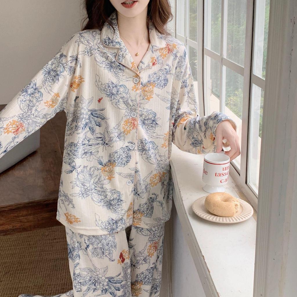 Women's French-Style Bunny Pajamas: Long-Sleeve, Spring/Autumn, Casual & High-End Home Suit