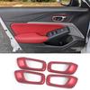 For Acura Integra 2023-25 Matte Red Console Inner Door Handle Frame Cover Panel