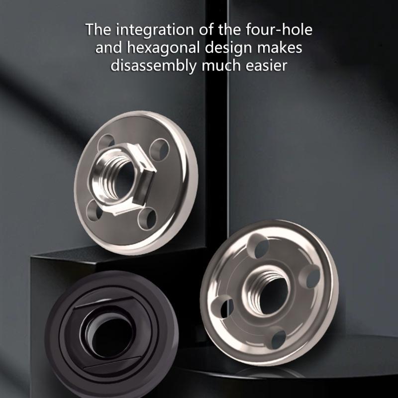 Strong Four Hole Fastener Plate Hexagon Flange Nut Pressure Plate for 100 Angles Grinder Rusts Resistant Steel Build