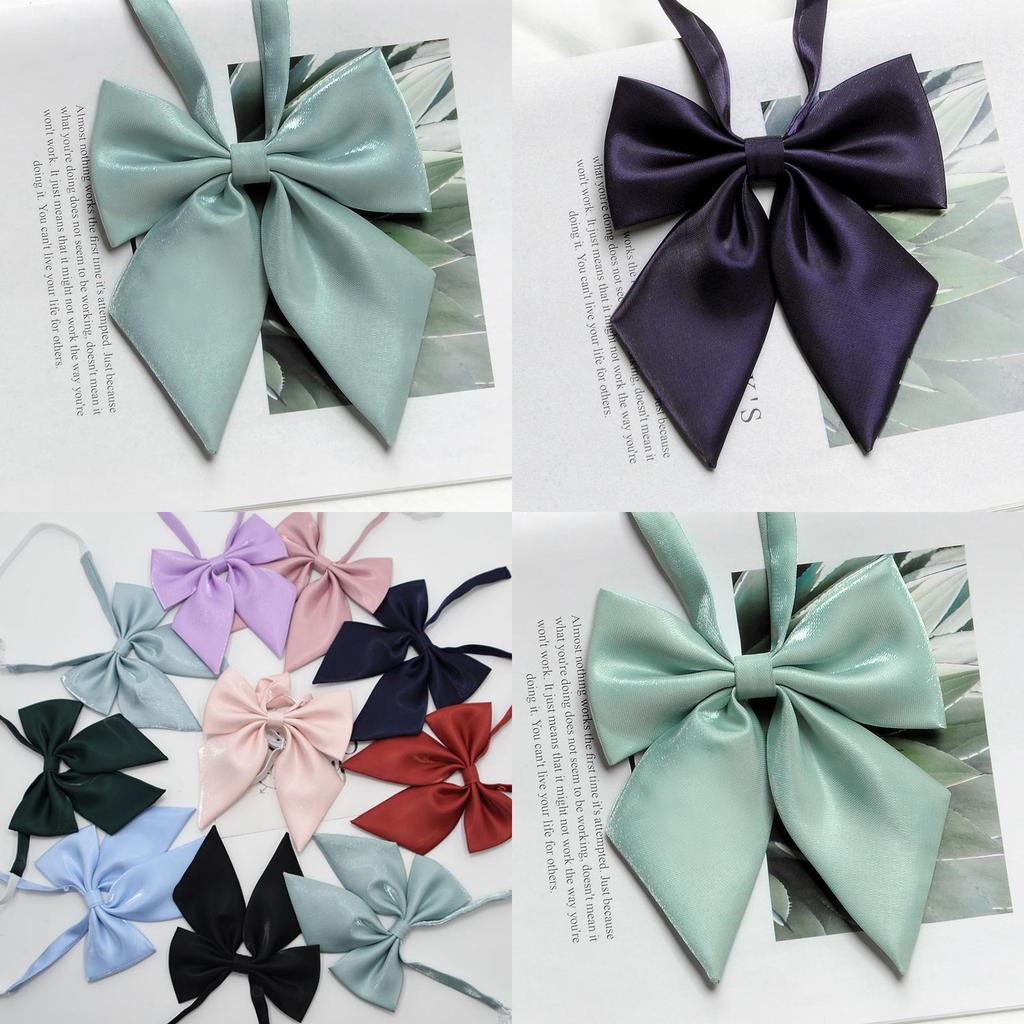 Pink Feather Jk Solid Color Collar Bow Tie For Japanese School Uniforms Women