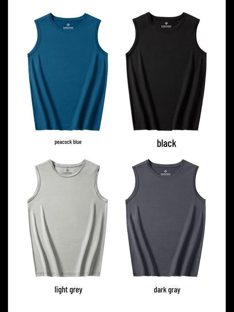 Men's Quick-Dry Mesh Sleeveless Ice Silk Vest - Breathable, Loose Fit, Summer Sportswear