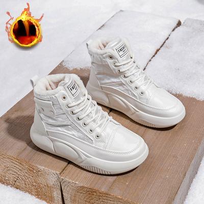 Damen Baumwollschuhe Winter Neue Flauschige Warme Damenstiefel Warme Flache Sohle Lässige Schneestiefel Plateau Damen Stiefeletten