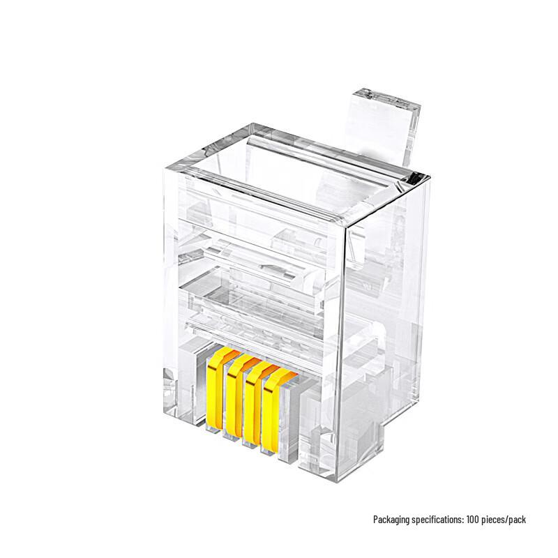 Hengdesheng 6P4C RJ11 Telephone Crystal Connector - 100 Pack