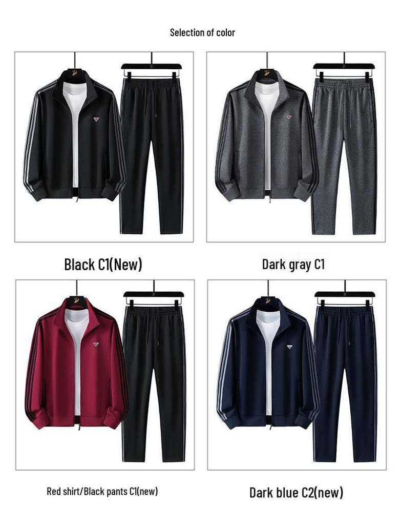 Men's Spring & Autumn Casual Tracksuit: Long Sleeve & Pants Running Set