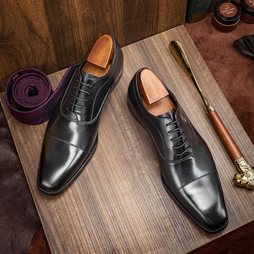 Oxford Shoes Men'S Shoes Business Dress Three Joint Men'S Korean Version Leather Shoes Leather Sole Shoes Men'S Trendy Shoes