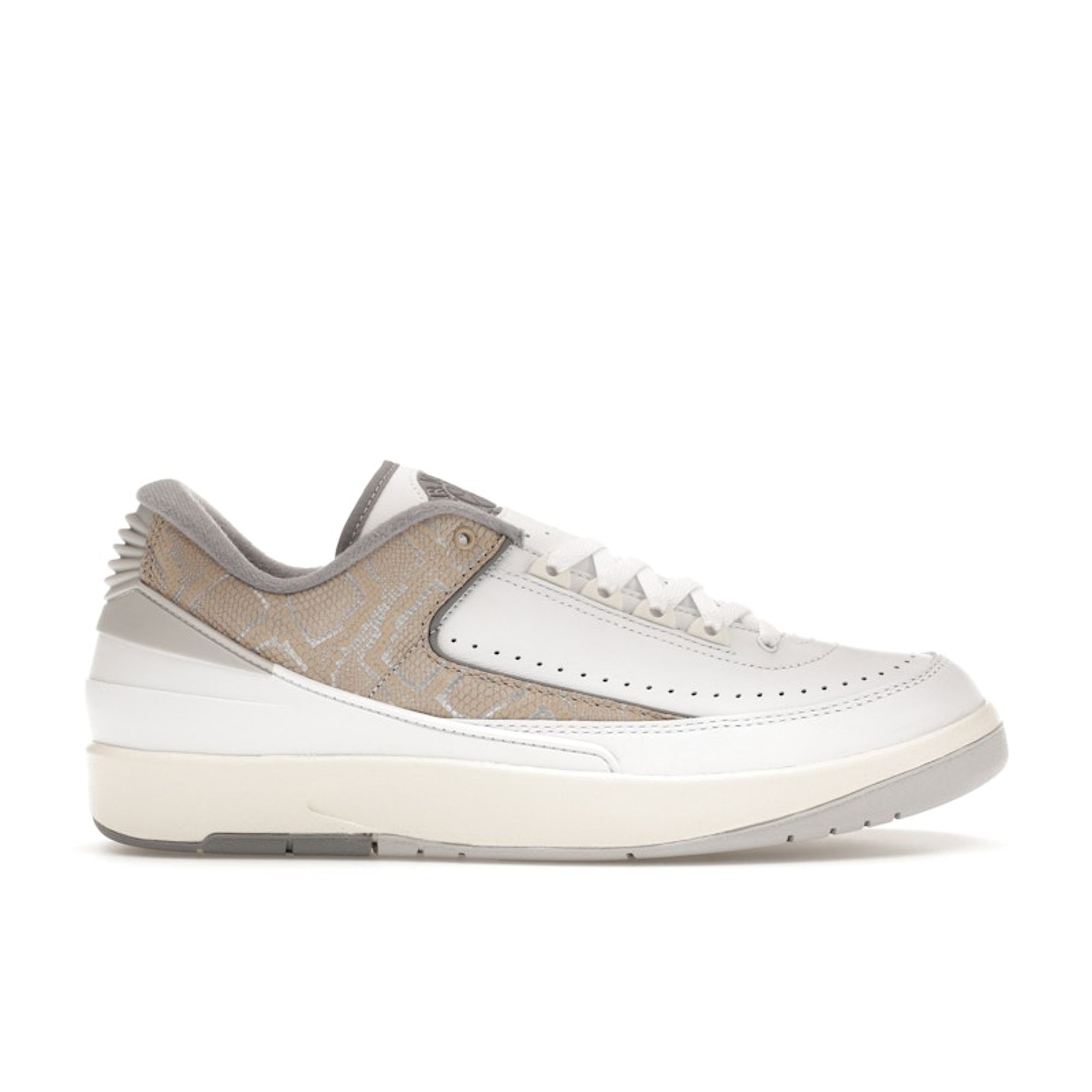 Мужские кроссовки Air Jordan 2 Retro Low Python белые цементно-серые Sanddrift DV9956-100 45.5