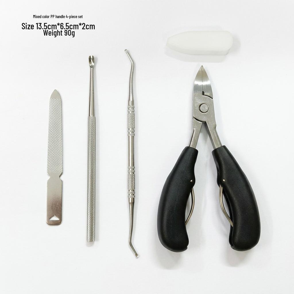 Angled Sharp-Tip Toenail Clippers Set for Ingrown Nails & Pedicure