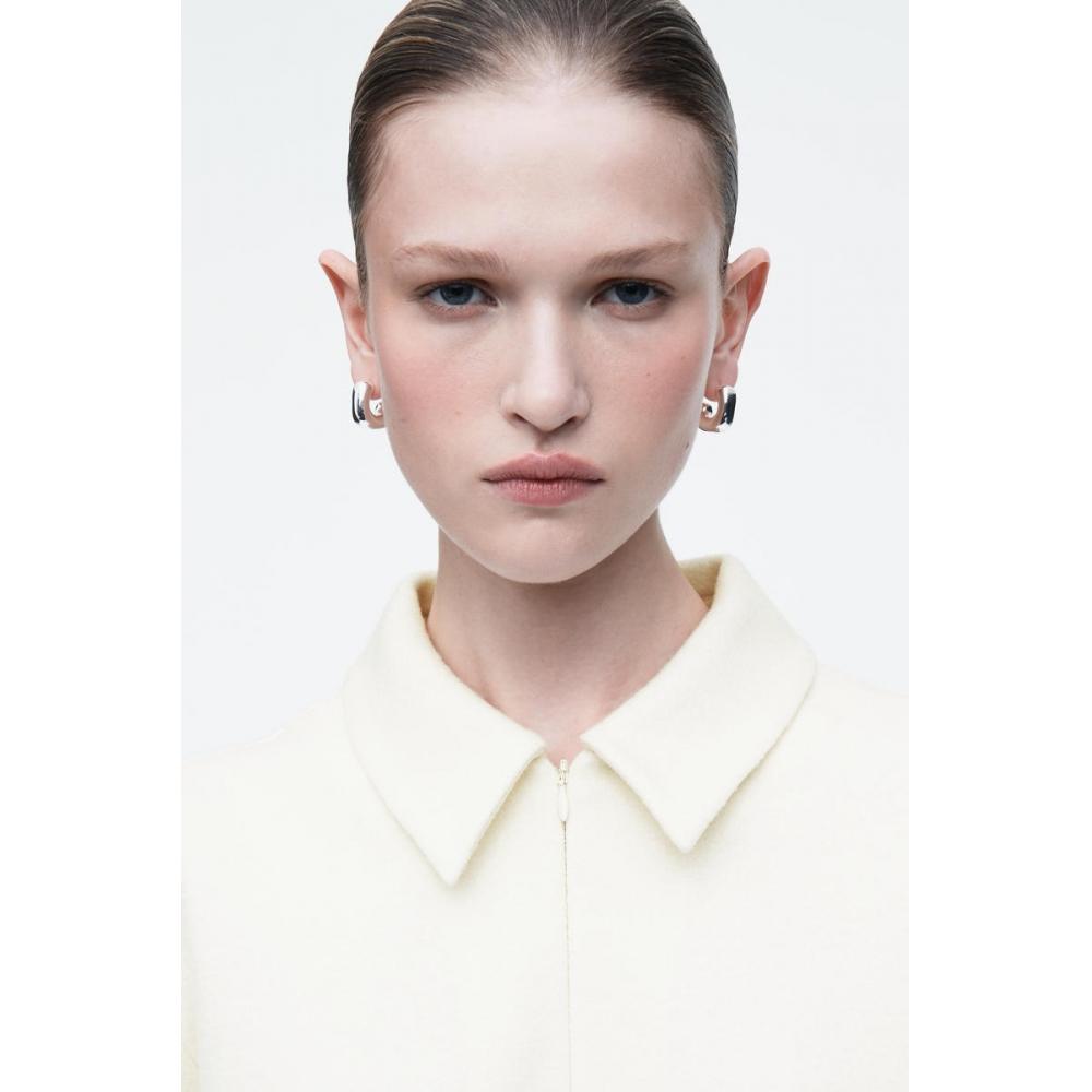 Cos Japan Boiled Wool Zip Up Top