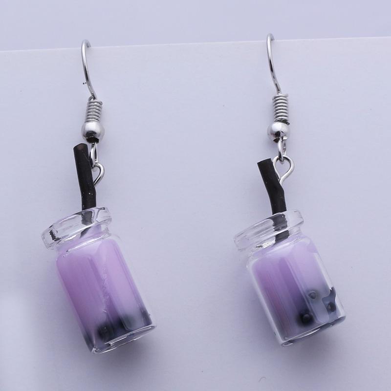 Cute Acrylic Pendants Hook Earrings Sequins Beer Bottle Women Dangle Earrings Korean Fashion Bear Small Earrings Pendientes