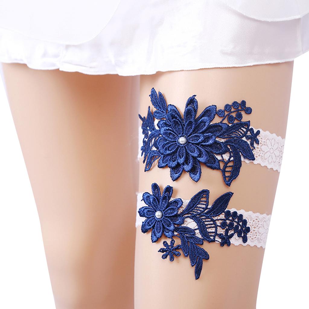 Sexy Lace 2pcs/Set Wedding Garter Lace Embroidery Floral Sexy Garters For Women/Bride Thigh Ring Bridal Leg Garter