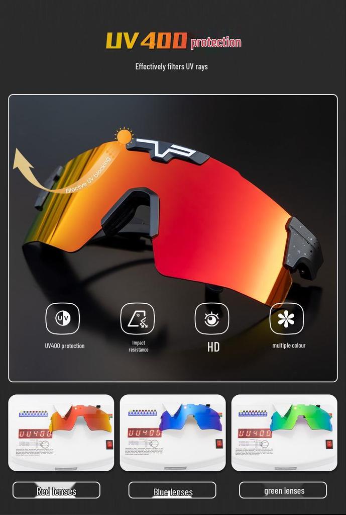 KAPVOE Polarized Photochromic Cycling & Outdoor Sports Glasses with Adjustable Temple