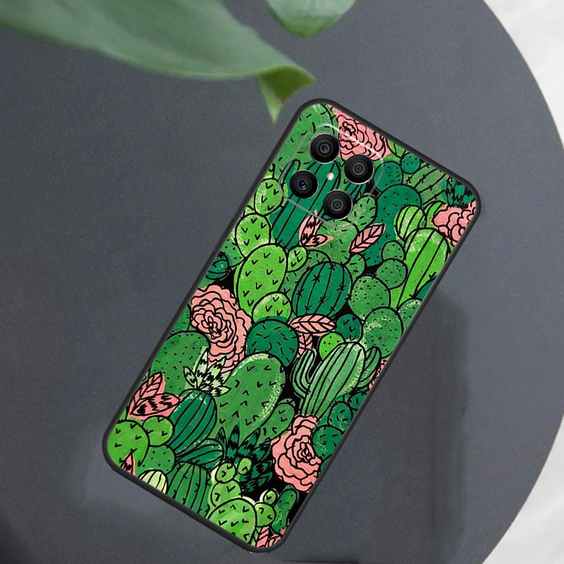 Plant Cactus Case For Huawei Honor 50 70 X7 X8 X9a P40 P30 Lite P50 P20 Pro PSmart Z Nova 5T Back Cover
