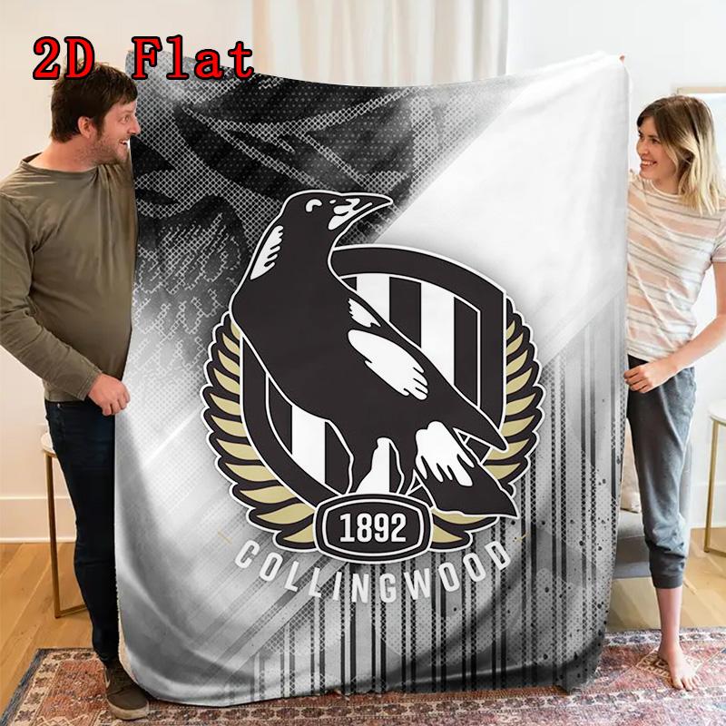 Collingwood FC 2D Flat Pattern Flannel Blanket High quality All Seasons Warmth and Comfort Perfect for Christmas Gifts.DMT0925301