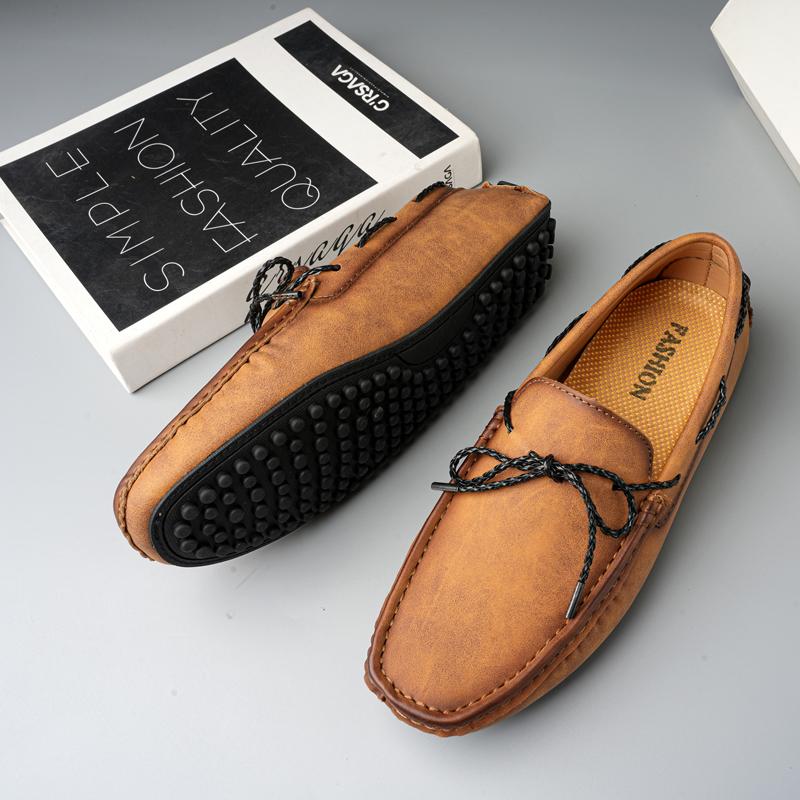 Men Spring Autumn Casual Outdoor Sports Loafers Leather Lightweight New Casual Flat Commuting Shoes Park Walks Walking