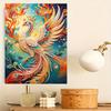 DIY Pearl Gem Colorful Phoenix Shining Bead Craft Art Home Wall Ornament Simple Unframed Room Decoration Art Modern Elegant Vibrant Wall Decor