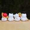 Lucky Cat Figurine - Mini Fortune Decoration for Desktop or Car